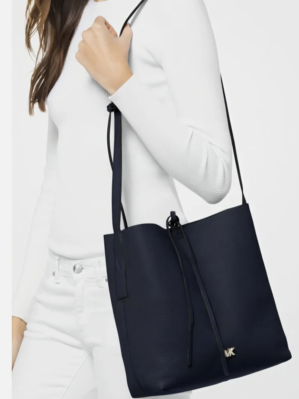 Michael Kors Black Pebbled Leather Messenger Bag NWT
